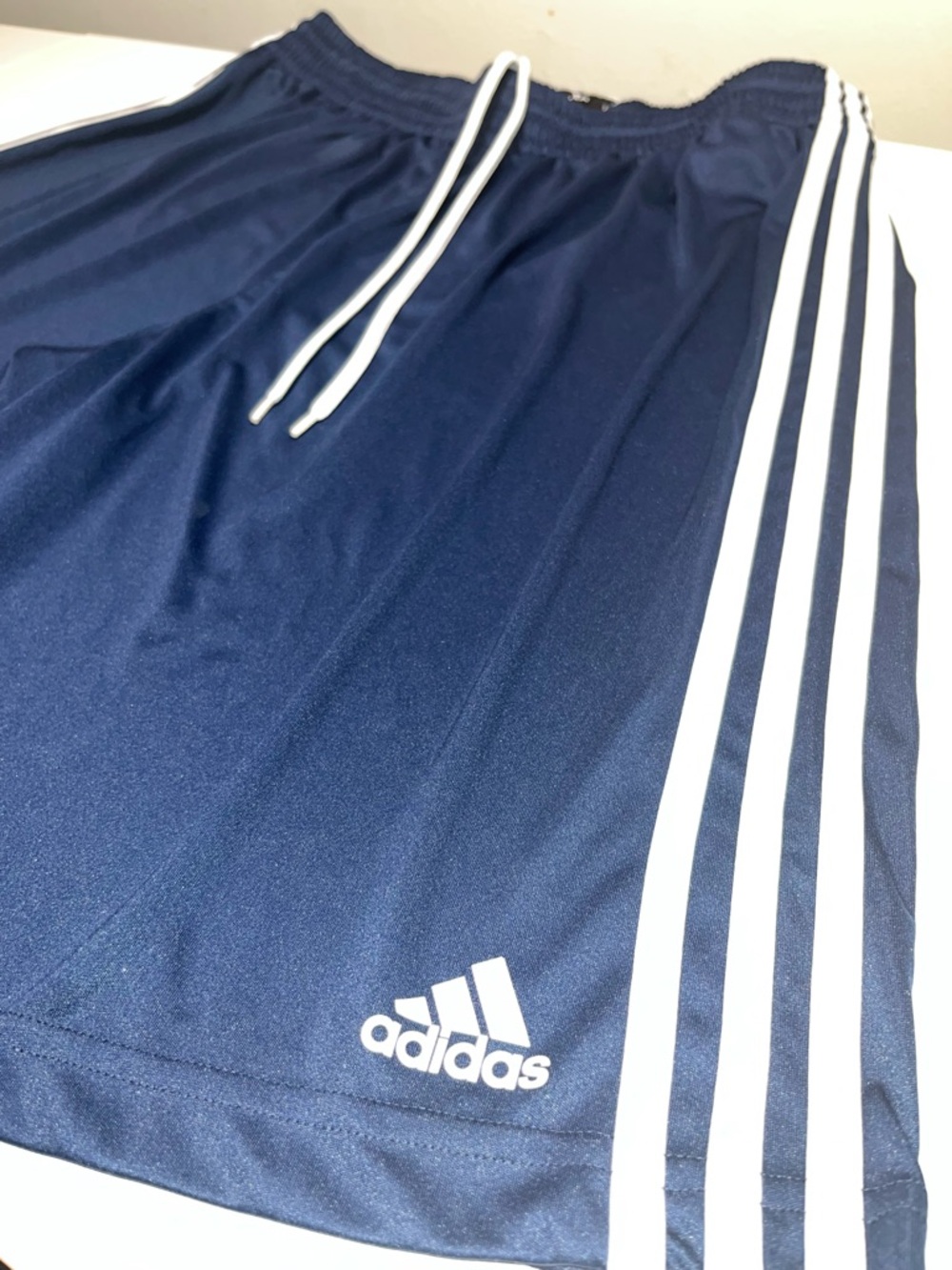 Adidas Navy Blue Athletic Shorts with White Stripes BOXING SHORTS